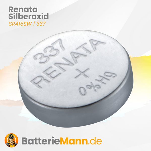 SR416SW, Renata Silberoxid-Knopfzelle, 337, Microbatterie